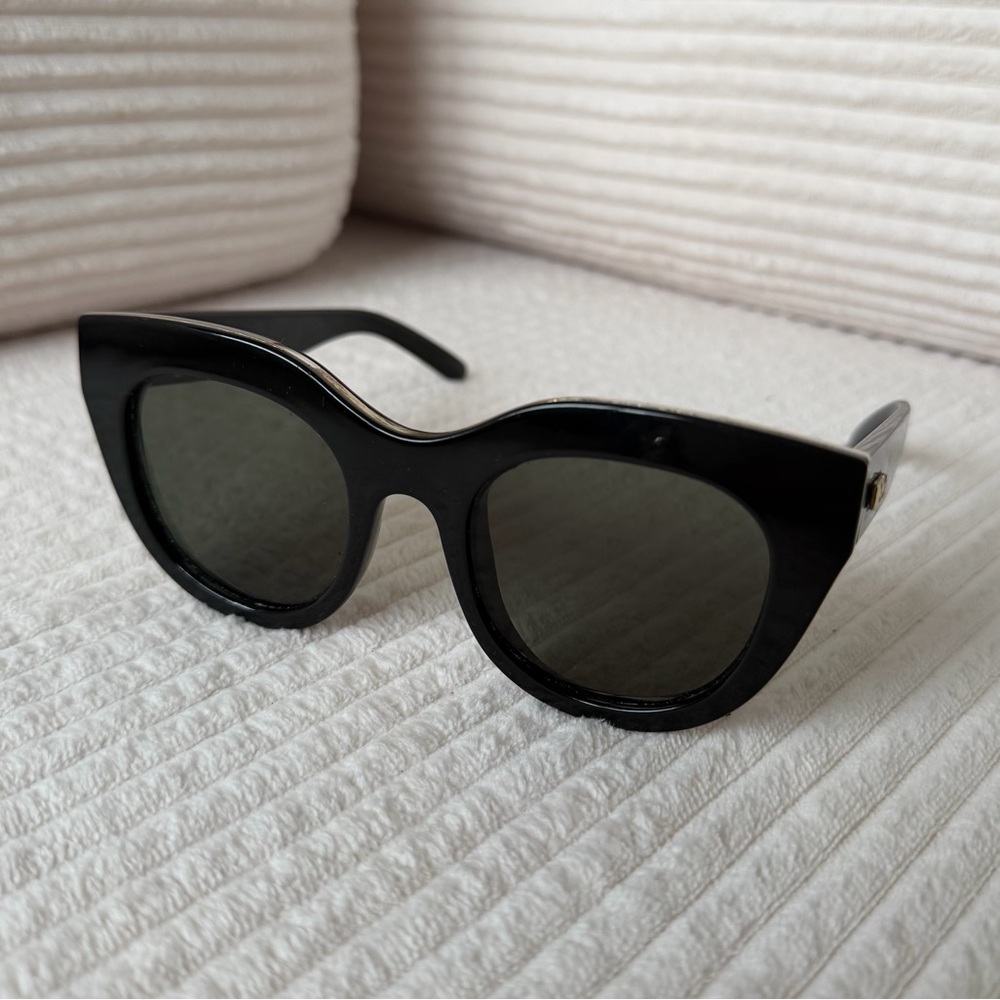 Le Specs Air Heart Black Cat-Eye Sunglasses